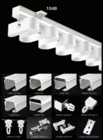 Rail de rideau en aluminium silencieux et écologique, design ondulé en forme de S, avec une visibilité élevée, produit vert, rail de rideau incurvé