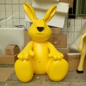 Escultura <span class=keywords><strong>de</strong></span> <span class=keywords><strong>Conejo</strong></span> <span class=keywords><strong>de</strong></span> Fibra <span class=keywords><strong>de</strong></span> Vidrio para Decoración <span class=keywords><strong>del</strong></span> Hogar, Diseño <span class=keywords><strong>de</strong></span> <span class=keywords><strong>Conejo</strong></span> Sentado Pensando, Estilo Dibujos Animados, <span class=keywords><strong>2022</strong></span> - Product Image 2