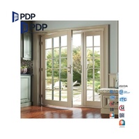 Puerta Francesa Abatible Arqueada de Estilo Vintage Personalizada PDP, de Fibra de Vidrio y Aleación de Aluminio con Herrajes de Latón para Uso en Baños, Exteriores e Interiores