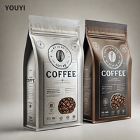 Sachets à haute barrière de qualité alimentaire 12oz 16oz 1 lb pour café en grains, sacs d'emballage de café en aluminium mat avec valve