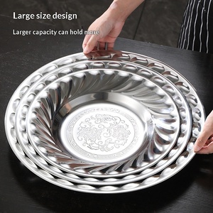 Assiette décorative en acier inoxydable 410 pour l'exportation, motif lys, gaufrée, design moderne et épuré - Product Image 4