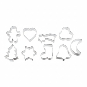 Juego de cortadores de galletas de forma mixta de 9 piezas con anillo Herramientas para hornear personalizables-Incluye caja de 120 piezas hecha de metal y plástico - Product Image 2