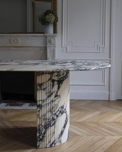 <span class=keywords><strong>Tavolo</strong></span> da Pranzo in Marmo Calacatta Viola Stile Francese Naturale, <span class=keywords><strong>Design</strong></span> Moderno Importato dall'Italia, <span class=keywords><strong>Tavolo</strong></span> <span class=keywords><strong>Rettangolare</strong></span> per 8 Persone - Product Image 4
