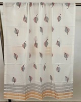 Rideaux Ondulés Imprimés à la Main de Qualité Supérieure, Taille 7 pieds, 100% Voile de Coton, Tissu Léger Tissé Personnalisable pour Hôpitaux et Cafés