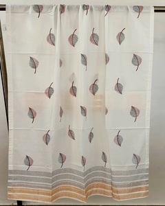 Rideaux imprimés à la main de qualité supérieure, taille 7 pieds. Tissu en voile de coton. Tissu tissé léger personnalisable pour la maison - Product Image 2