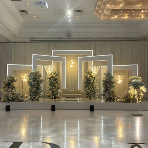 LEDA - Suministros para Bodas en Interiores, Fondo de Escenario Personalizado, Arco de Luz LED Acrílico Cuadrado Grande para Fiestas y Eventos - Product Image 1