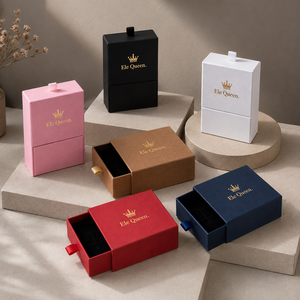Sliding Drawer Jewelry <b>Box</b> with Custom Logo Premium Jewelry Packaging for Ring Earring Necklace jewelry packaging and gift store - Product Image 1