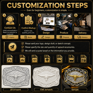 Hebillas de Cinturón Vaquero Occidental de Metal con Logotipo de Marca Personalizado, Logotipo 3D, Gran Animal, Chapado en Metal, Aleación de Zinc, Moda de Lujo para Hombre - Product Image 4