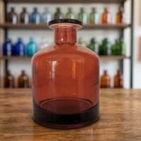 Diffuseur d'aromathérapie en verre rond extravagant de 50 ml avec bouchon en liège, impression sérigraphique, design transparent givré noir