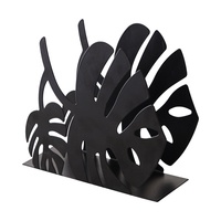 Support de rangement pour mouchoirs en fer en forme de feuille, créatif, sur pied, portable, durable, pour la salle à manger domestique