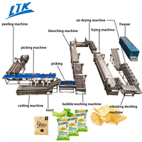 Industriële 100-5000kg/uur volautomatische productielijn voor frites, fabriekslevering, aantrekkelijke prijs, voedselverwerking