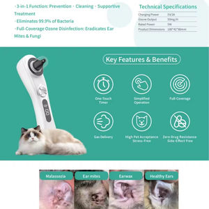 Appareil portable de nettoyage des oreilles pour animaux de compagnie, outil rechargeable d'irrigation du conduit auditif pour le soin des oreilles des chiens et des chats - Product Image 6