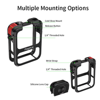 Boîtier métallique pour cage de caméra Osmo 360 en aluminium avec cadre de protection anti-rayures et capuchon d'objectif portable