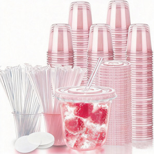 Lebensmittelechte BPA-freie U-förmige Transparente PET-Kaltgetränkebecher für Kaffee und Milchtee mit Individuellem Logo 360-1000ml Fassungsvermögen - Product Image 3