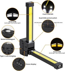 Xách tay đặt ra đèn từ Led đèn pin 7 bánh mờ phòng tập thể dục đèn với móc từ 180 ° có thể gập lại phòng tập thể dục ánh sáng đặt ra ánh sáng - Product Image 3
