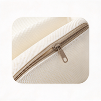 Sac à linge en tissu maillé anti-déformation épaissi 130g, broderie style sandwich, design minimaliste moderne, lavage en machine recommandé