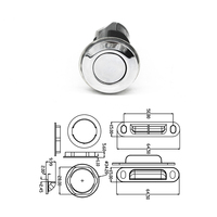 Loquet de meuble à bouton-poussoir, verrou à bouton escamotable pour porte de meuble de camping-car, caravane, bateau, quincaillerie marine