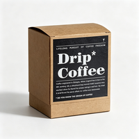 Boîte à café en papier kraft avec logo personnalisé, boîte en carton pliable pour sachets de café à suspendre et emballages de café