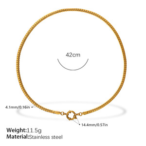 Stainless Steel Paperclip <b>Choker</b> Necklace, 18K Gold Plated, Minimalist O Link Blade Pendant, Ins Trendy Versatile New Design - Product Image 2