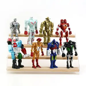 AL 8 adet/takım Articular hareketlilik glow Action Figure gerçek çelik oyuncaklar 13cm Robot karakter rakamlar Pvc bebek modeli