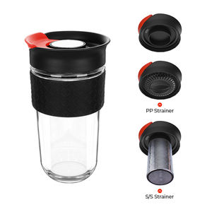 Chine Marque Personnalisable Couleur Imprimé Unique Mignon Voyage À Emporter Tasse À Café En Verre Transparent Tasses - Product Image 6