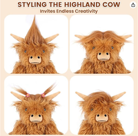Peluche de vache des Highlands lestée par le poids, adaptée aux enfants et aux femmes, avec doublure intérieure rembourrée de lavande, personnalisable
