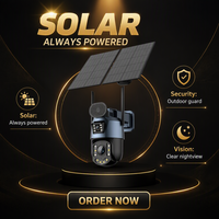 Caméra de sécurité solaire 4G OEM à double objectif PTZ, zoom numérique 36X, détection de mouvement IA CMOS, suivi, alarme, enregistrement 24/7, IP66, extérieur