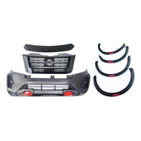 Accessoires de pièces automobiles pour Navara NP300 2015-2019 Kit de carrosserie Facelift Fit mise à niveau vers le pare-chocs ABS 2021 NP300 avec découpes d'échappement
