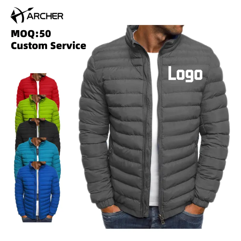 Custom Thickened Coat Cotton Jacket Warm Men's Winter Bomber Jackets Solid Color men's down jacket