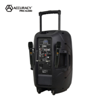 Altavoz PA Activo Portátil Accuracy Pro Audio CSLT12AUH de 100 W y 12 Pulgadas con Dos Micrófonos Inalámbricos
