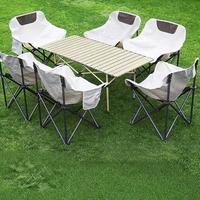 Table et chaises d'extérieur en métal pour camping, style décontracté, pique-nique, barbecue
