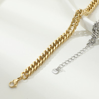 Collier chaîne cubaine en acier inoxydable plaqué or 8 mm unisexe pour hommes et femmes, bijoux en gros, cadeau