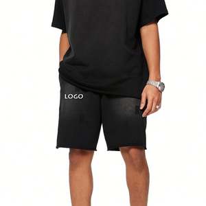 กางเกงขาสั้นผู้ชายสไตล์วินเทจ OEM รุ่น Five Pants สำหรับฤดูใบไม้ผลิและฤดูร้อน ผ้าฟอกหนัก เอวกลาง ผ้ายืดผสมคอตตอน ย้อมสีพื้น ทรงหลวม สวมใส่สบาย - Product Image 5