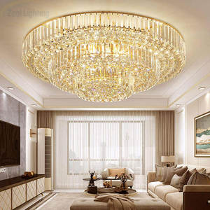 Lámparas <span class=keywords><strong>de</strong></span> <span class=keywords><strong>Techo</strong></span> Redondas Modernas <span class=keywords><strong>de</strong></span> <span class=keywords><strong>Cristal</strong></span> K9 Doradas, Lámpara <span class=keywords><strong>de</strong></span> <span class=keywords><strong>Techo</strong></span> <span class=keywords><strong>de</strong></span> Acero Inoxidable <span class=keywords><strong>de</strong></span> Lujo para Sala <span class=keywords><strong>de</strong></span> Estar - Product Image 3