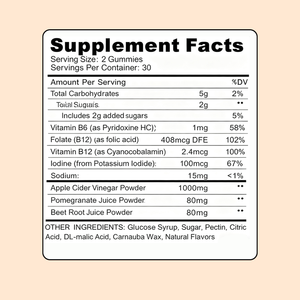 Gummies personnalisées en forme de gouttes de vinaigre de cidre de pomme (ACV) avec B12 et B6 pour femmes, brûle-graisses et stimulant énergétique, à croquer - Product Image 6