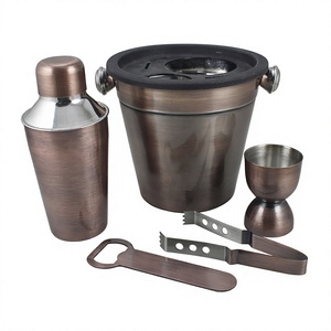 Ensemble de bar coloré Accessoires de bar colorés Outils et équipement de bar Kit de barman en acier inoxydable de 5 pièces Ensemble de shakers à cocktail - Product Image 1