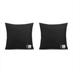 Cojines para sillas de exterior de tela Oxford negra, cuadrados de 26 x 26 pulgadas, extraíbles y lavables, con relleno de fibra hueca de PP para mayor comodidad. - Product Image 1