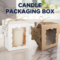 Cajas de Embalaje para Velas de Papel, Cajas Plegables de Cartulina Blanca con Ventana, Cajas de Regalo para Velas Aromáticas para Bodas, Cumpleaños, Fiestas