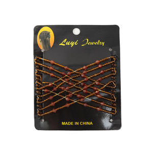 Peine mágico elástico con cuentas para el cabello, horquillas dobles elásticas para novias, peines para el cabello para mujeres, accesorios DIY para peinados. - Product Image 5