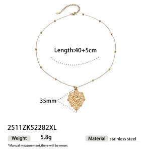 قلادة بقلادة على شكل قلب من الفولاذ المقاوم للصدأ مع الزركون، هدية عيد الحب مع شهادة CE - Product Image 5