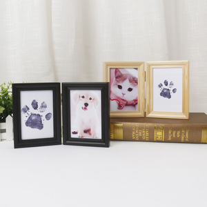 Cadeau pour les amoureux des chiens, kit de cadre photo avec <span class=keywords><strong>empreinte</strong></span> de <span class=keywords><strong>patte</strong></span> d'animal, moderne et élégant, en pin de Nouvelle-Zélande, imprimé UV, résistant aux traces de doigts - Product Image 2