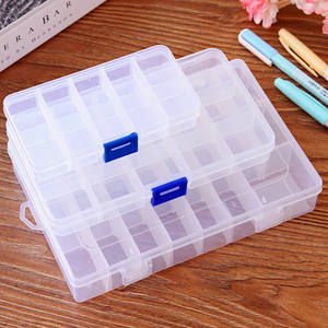 Caja Organizadora de Joyería de Plástico Transparente con 24 Compartimentos y Tapa para Piezas Pequeñas y Accesorios, Uso en Escritorio - Product Image 1