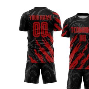 Ensemble de maillot de football Dynamic Brush Stroke à manches courtes, respirant, séchage rapide, uniforme d'entraînement, chemise et short pour hommes et jeunes - Product Image 3