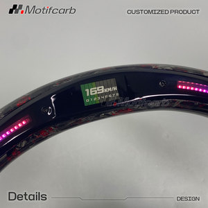 Volante de Fibra de Carbono Forjado Rojo Personalizado con Pantalla LED para Nissan 370Z Nismo Coupé e Infiniti FX35 FX37 2009-2020 - Product Image 4