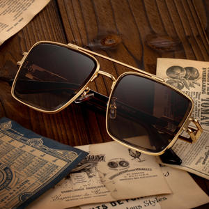 Lunettes de soleil carrées personnalisées pour hommes, verres PC UV400, monture noire, style Instagram, protection solaire pour la conduite - Product Image 4