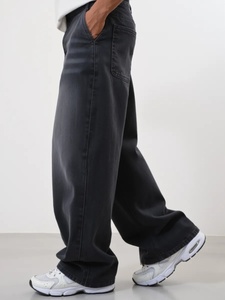 Jeans Unisex Y2K Holgados Negros de Tiro Alto, Pierna Ancha, Estilo Vintage, Mezclilla de Algodón - Product Image 6