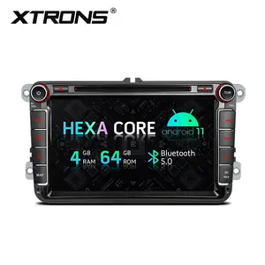 XTRONS 8 "Android 11 гекса core двойной din автомобильный радиоприемник dvd-проигрыватель с GPS для vw passat t5 sharan поло touran vento