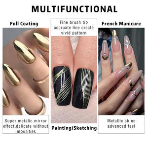 Beauté professionnelle 3 couleurs métallisé Chrome <span class=keywords><strong>effet</strong></span> platine Pigment Gel polonais pour finition <span class=keywords><strong>miroir</strong></span> de haute qualité Nail Art Line Gel - Product Image 2