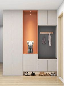 ตู้ไม้ทางเข้าแบบหรูหราน้ำหนักเบาทันสมัยตู้ไม้สำหรับห้องนั่งเล่นเฟอร์นิเจอร์ประตูทางเข้าแบบกำหนดเองหรูหรา - Product Image 4