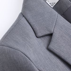 Women's Khaki Blazer Fitted Waist Single Button Solid Color Polyester Anti-Wrinkle Workwear - Product Image 4